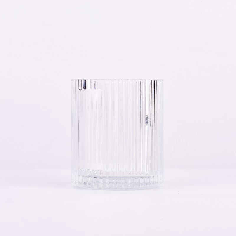 400ml Ribber Glass Candle Jars 10oz Scented Wax Glass Candle Vessels Wholesale