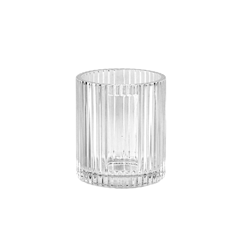 400ml Ribber Glass Candle Jars 10oz Scented Wax Glass Candle Vessels Wholesale