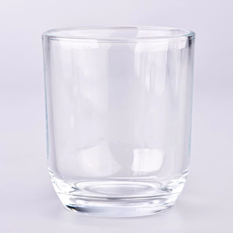 250ml Clear Glass Candle Holders Customized Color Glass Candle Vessels