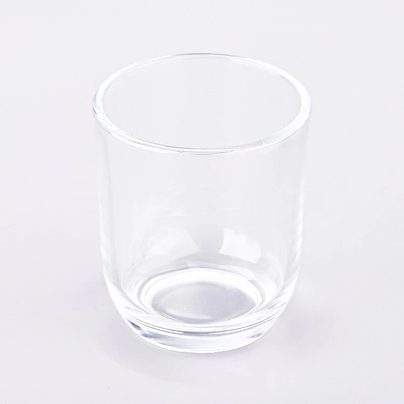250ml Clear Glass Candle Holders Customized Color Glass Candle Vessels
