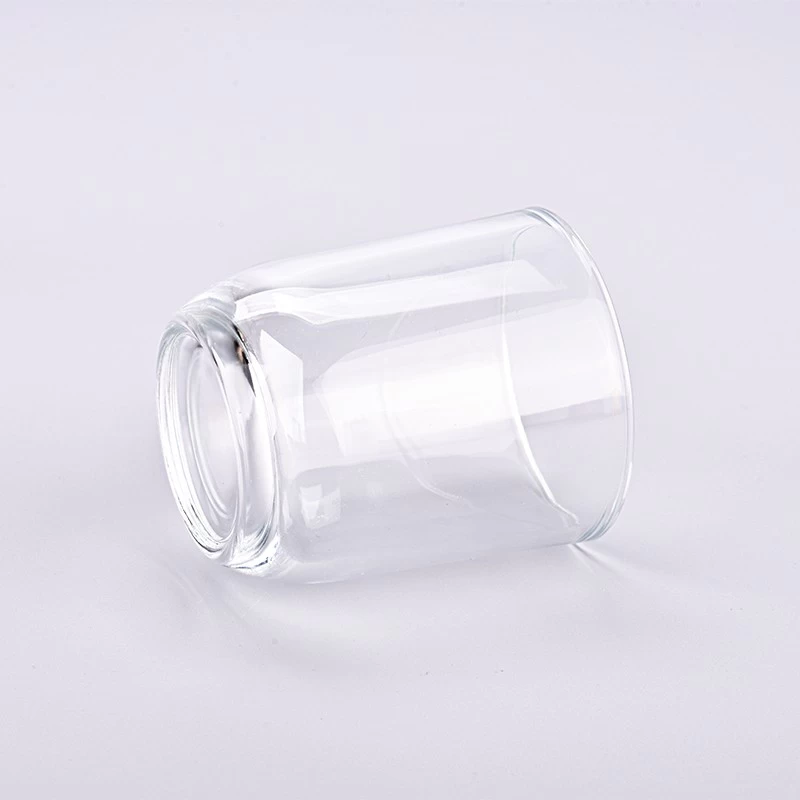 250ml Clear Glass Candle Holders Customized Color Glass Candle Vessels