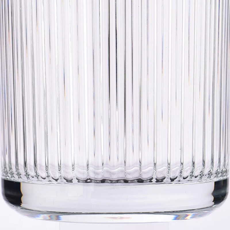 Crystal Glass Candle Holders Popular Ribber Glass Candle Vessels Wholesale