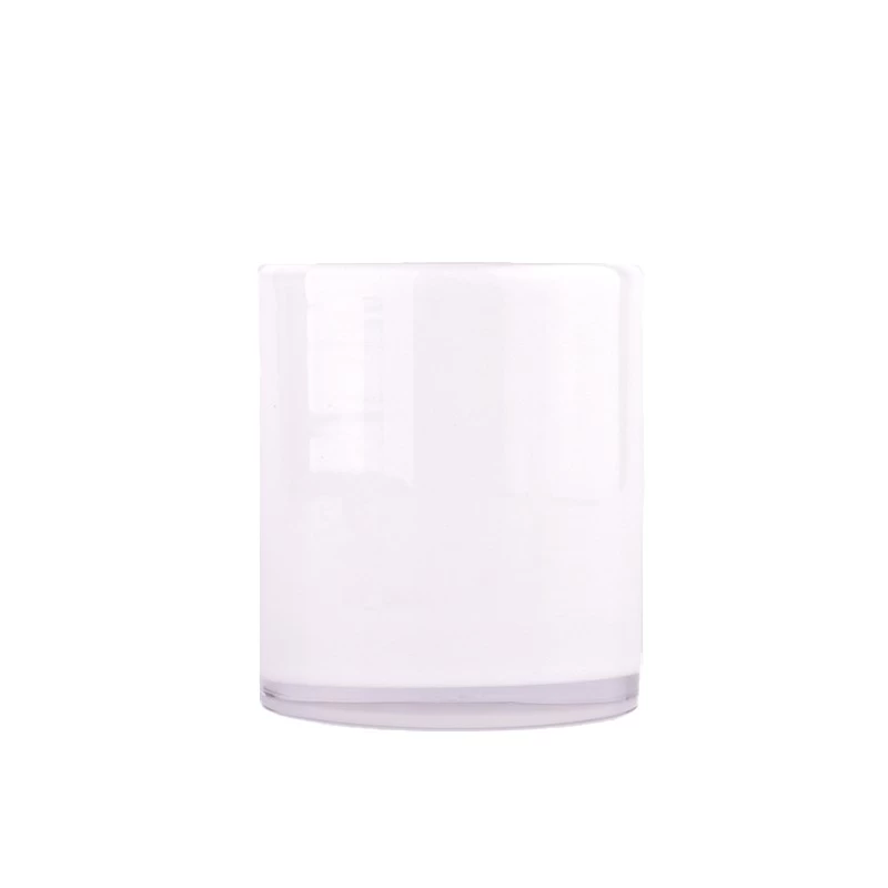 Hand Made 400ml White Glass Candle Holders
