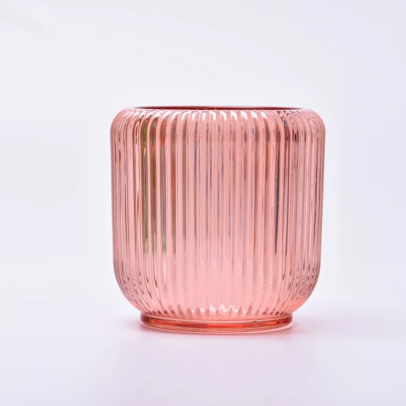 custom colored stripe glass candle jar soy wax candle glass jar supplier
