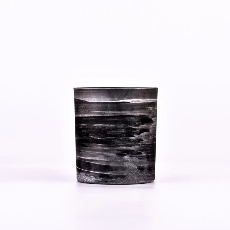 China Unique 300ml Black Glass Candle Vessels manufacturer