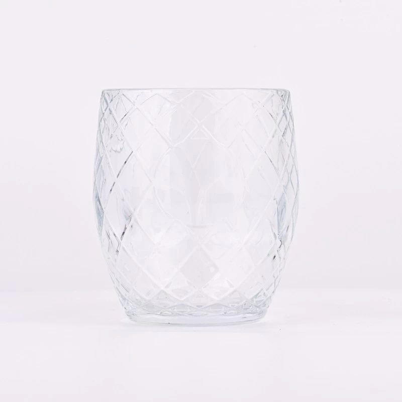 Diamond Glass Candle Vessels Wholesale