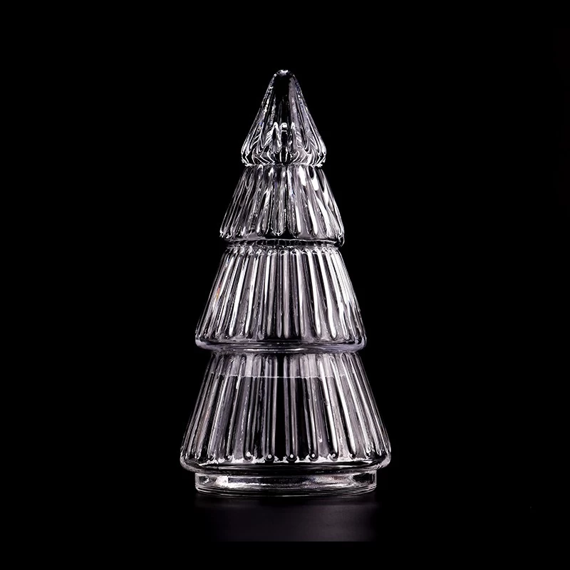 Christmas Decoration Glass Candle Jar with Lids