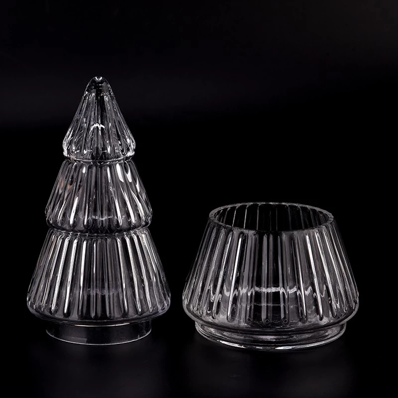 Christmas Decoration Glass Candle Jar with Lids