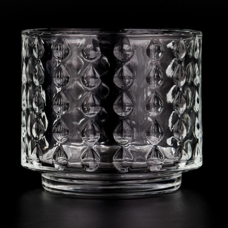 Unique Embossed Glass Candle Jars Wholesale