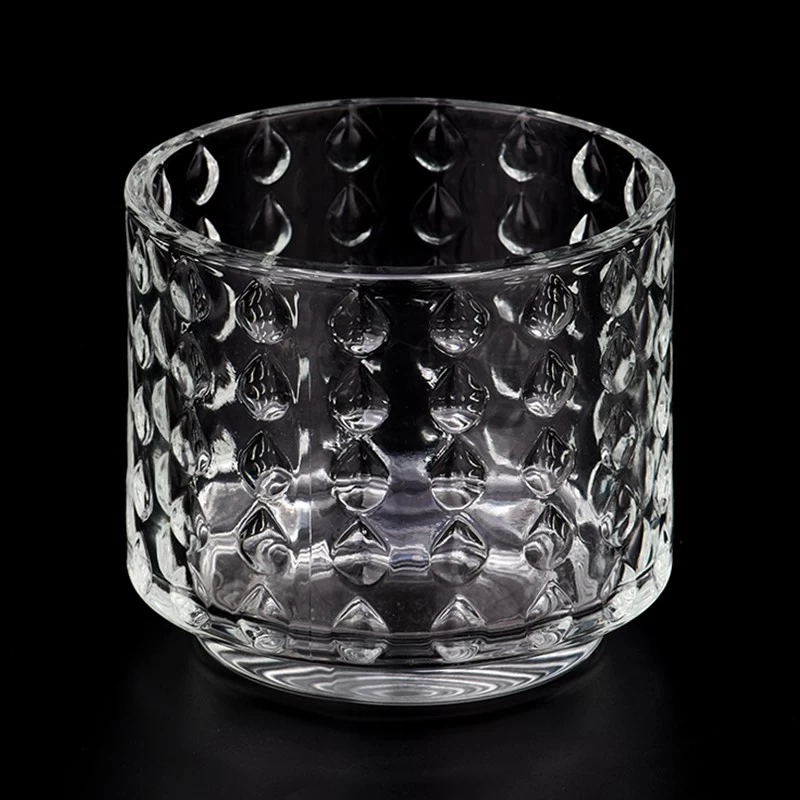 Unique Embossed Glass Candle Jars Wholesale
