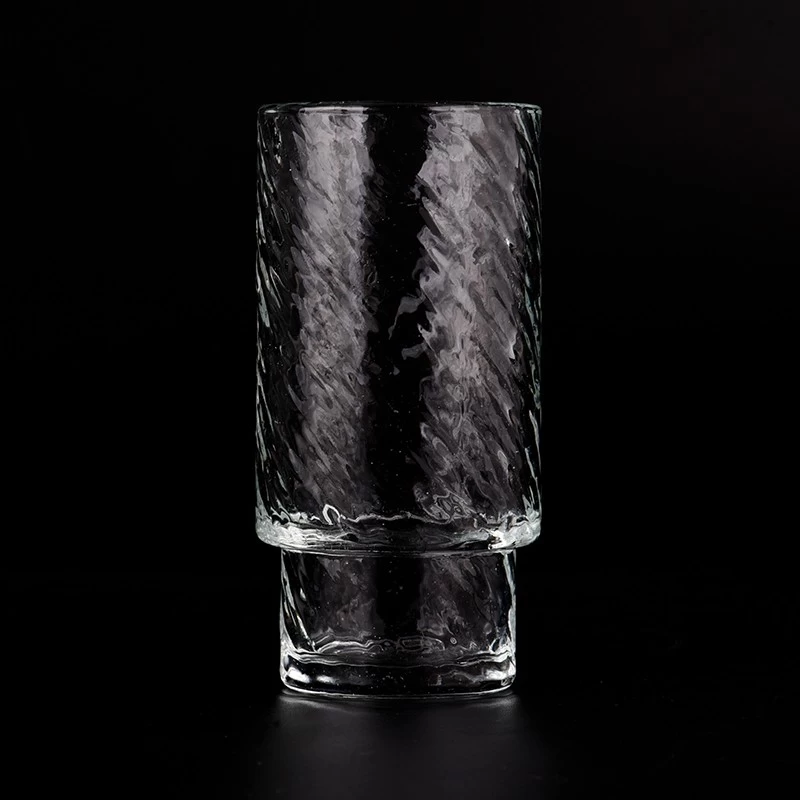 Popular Glass Candle Jar with Step for Home Deco