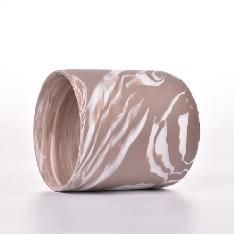 marble decoration ceramic candle jar wholesale