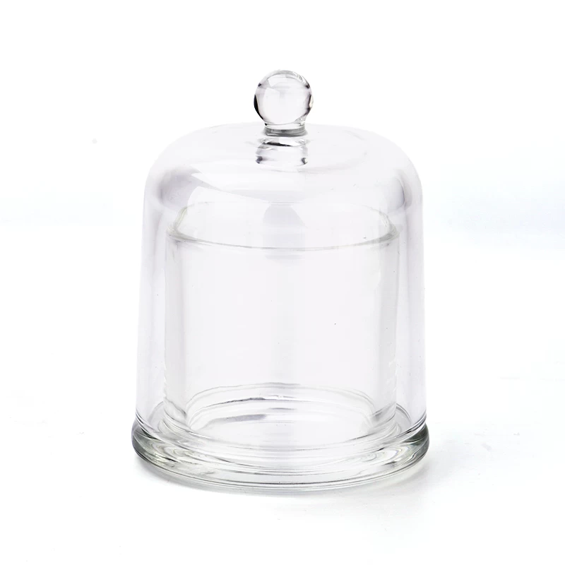 Glass Cloche 2 Sets Display Dome Cloche Clear Glass Dome Candle Glass Jar Cloche Dome 