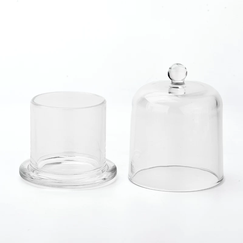 Glass Cloche 2 Sets Display Dome Cloche Clear Glass Dome Candle Glass Jar Cloche Dome