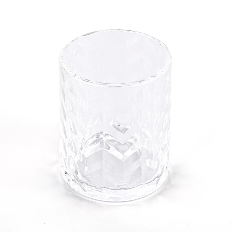 Customized Color GEO Glass Candle Jars Large Glass Candle Vessels 700ml 20oz Candle Glass