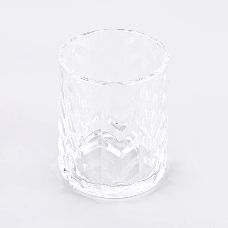 Customized Color GEO Glass Candle Jars Large Glass Candle Vessels 700ml 20oz Candle Glass