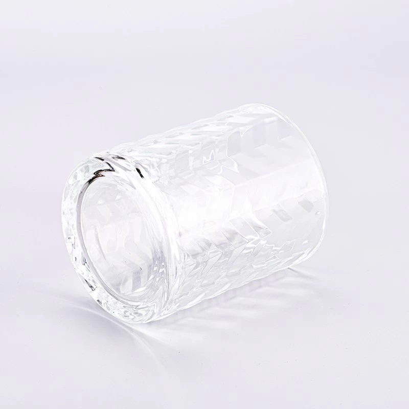 Customized Color GEO Glass Candle Jars Large Glass Candle Vessels 700ml 20oz Candle Glass