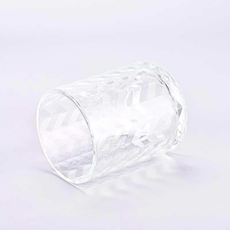 Customized Color GEO Glass Candle Jars Large Glass Candle Vessels 700ml 20oz Candle Glass