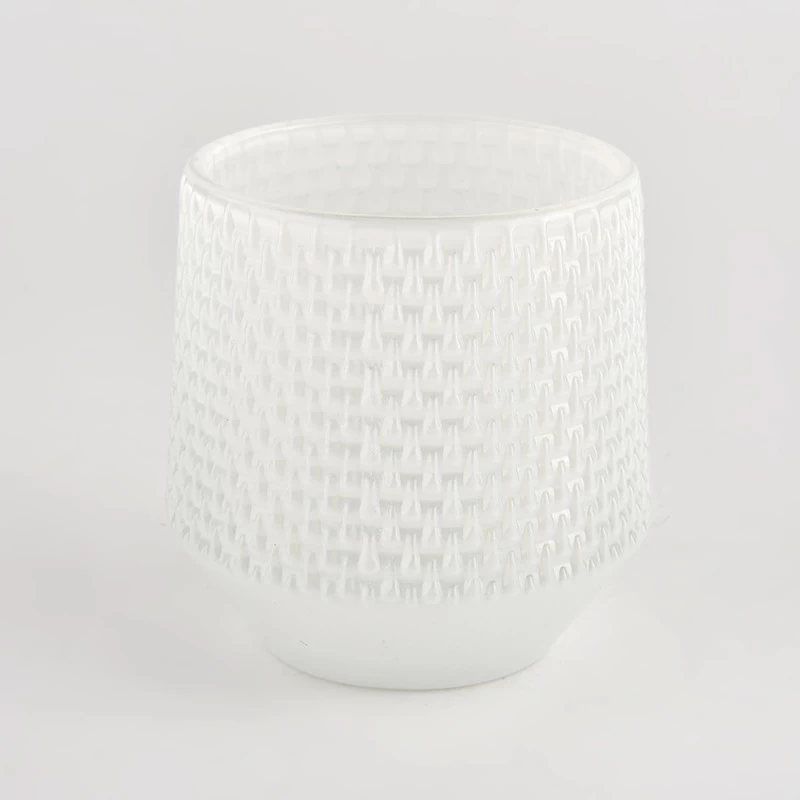  Wholesale 6oz 8oz White colored glass candle container