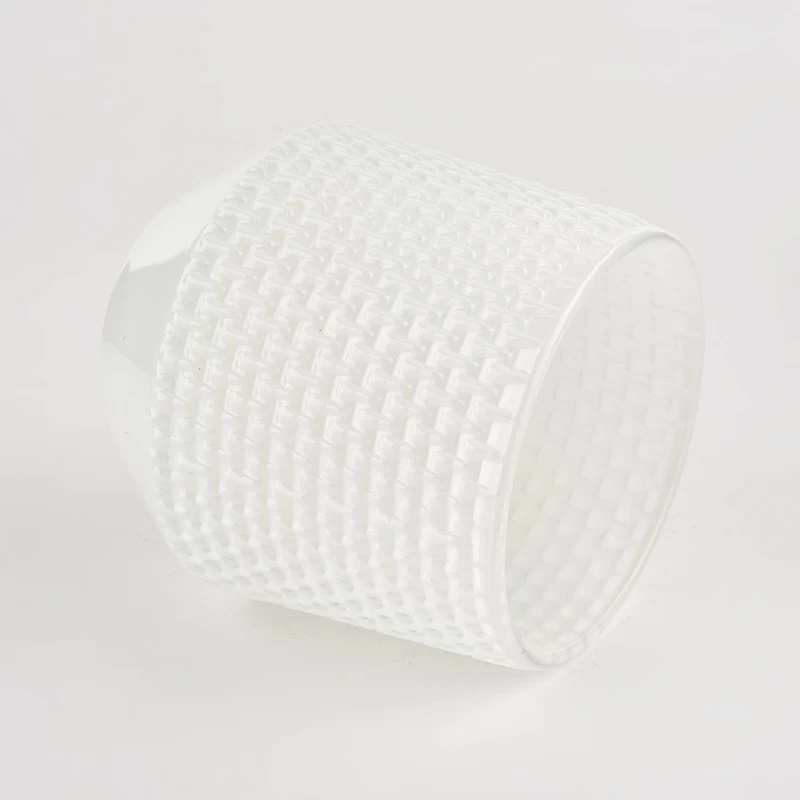  Wholesale 6oz 8oz White colored glass candle container