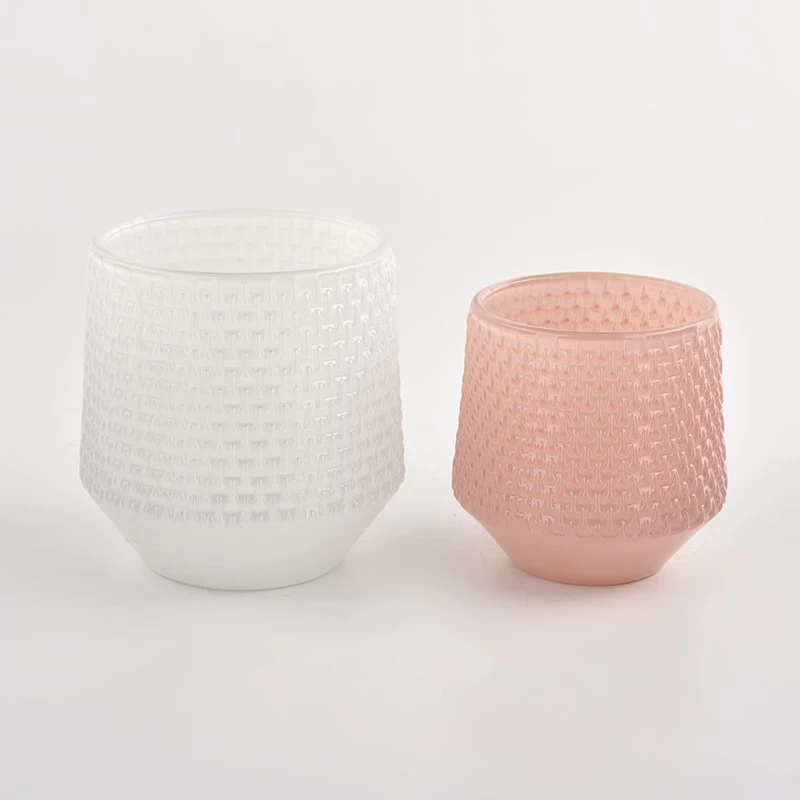  Wholesale 6oz 8oz White colored glass candle container