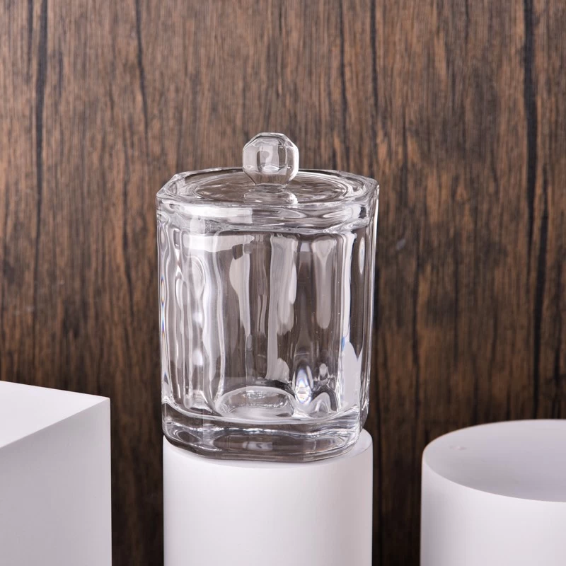 Luxury 200ml Glass Candle Holder With Lids Glass Candle Jar with Lids