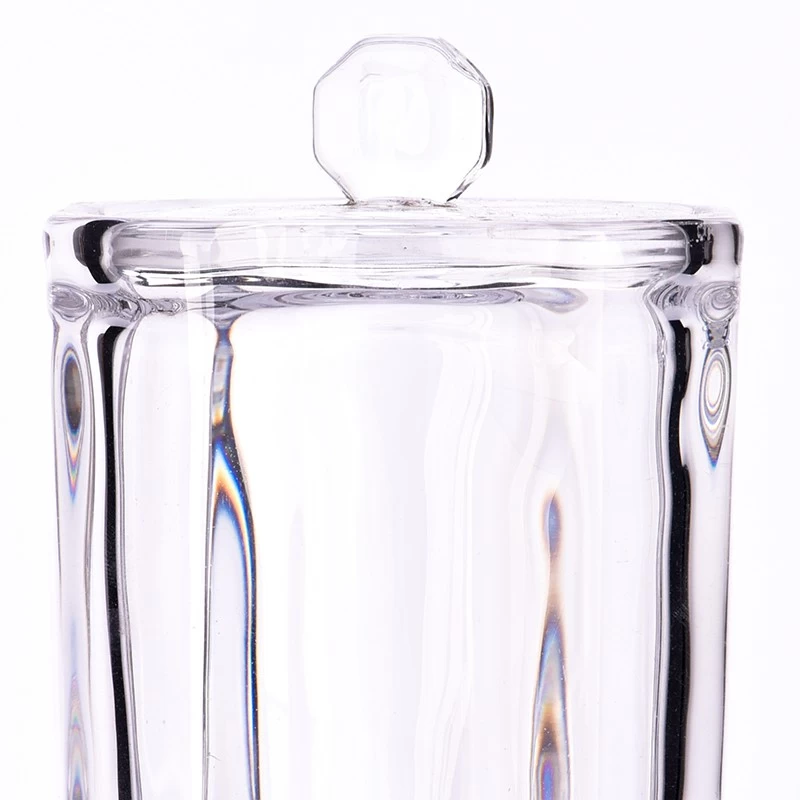 Luxury 200ml Glass Candle Holder With Lids Glass Candle Jar with Lids