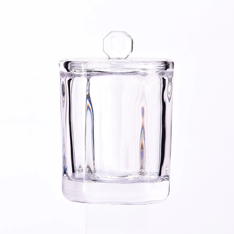 Luxury 200ml Glass Candle Holder With Lids Glass Candle Jar with Lids