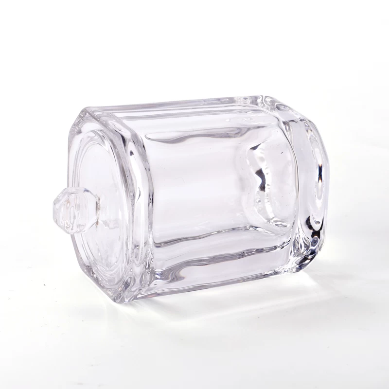 Luxury 200ml Glass Candle Holder With Lids Glass Candle Jar with Lids