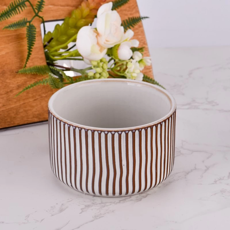 400 ml empty ceramic candle jars for candle making wholesale