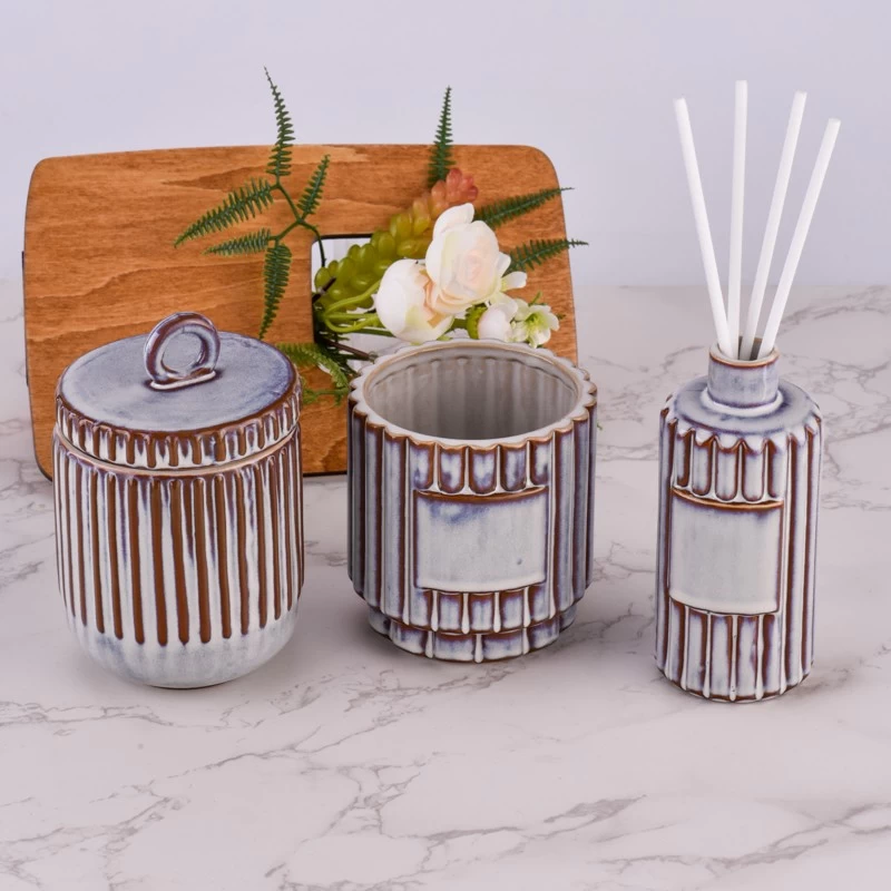 400 ml empty ceramic candle jars for candle making wholesale