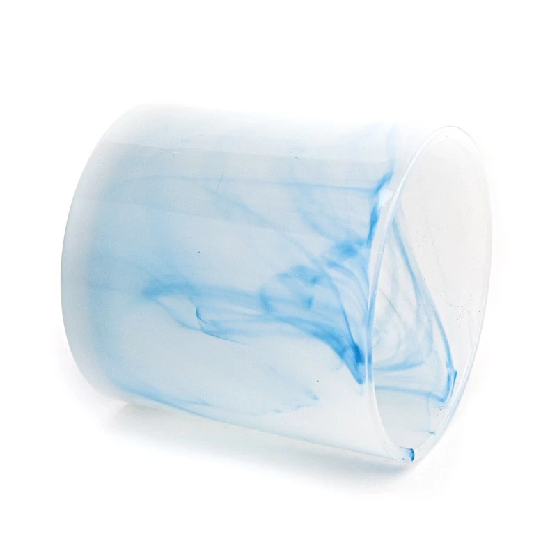 Frosted Glass Candle Jars Mable Decorative Glass Candle Holders