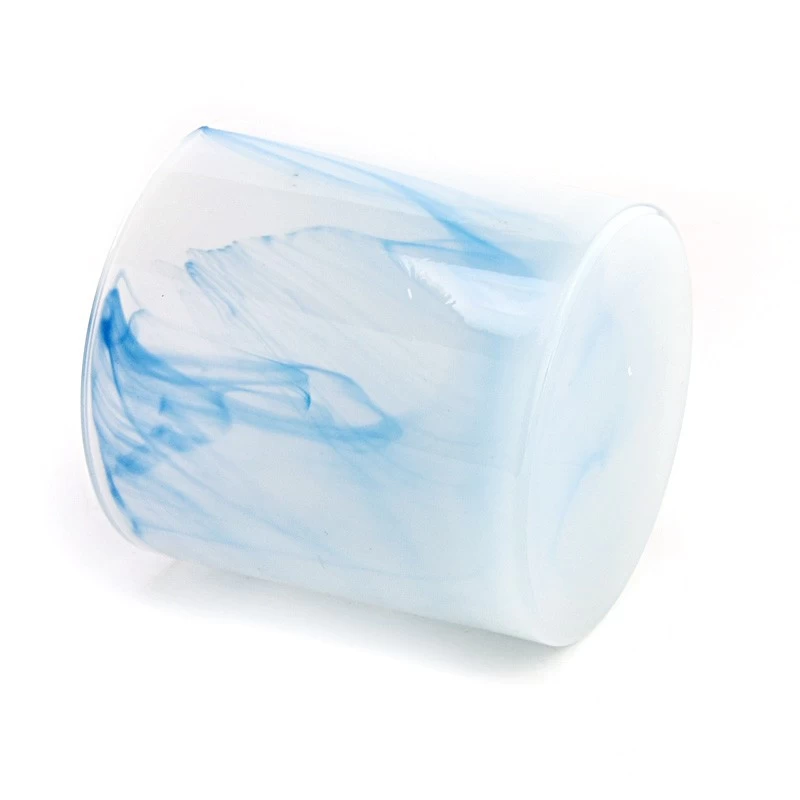 Frosted Glass Candle Jars Mable Decorative Glass Candle Holders
