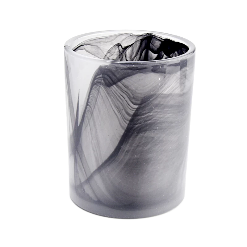 Custom Logo Frosted Marble Glass Candle Holders