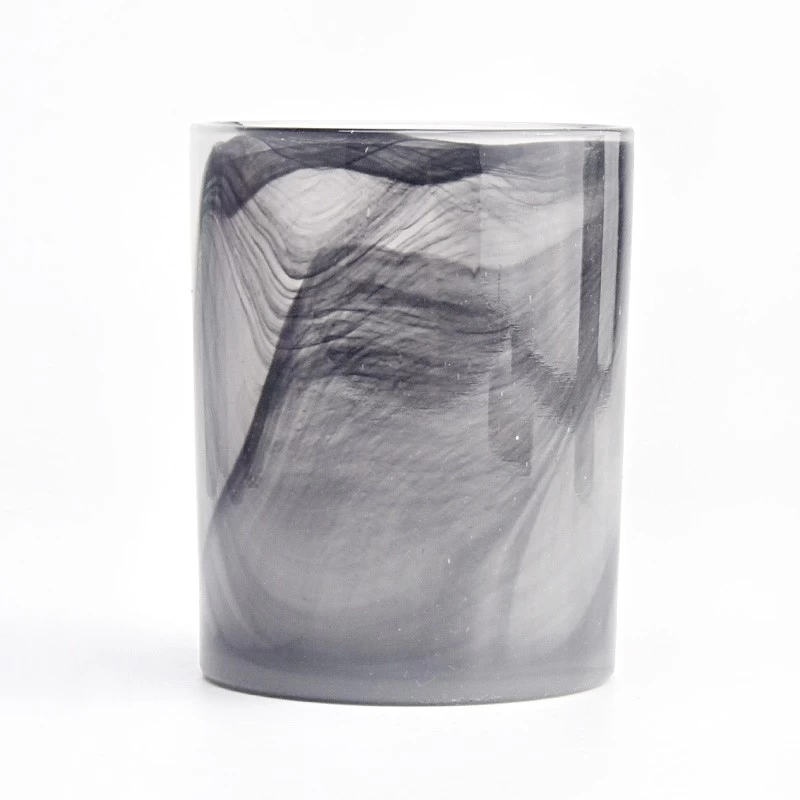 Custom Logo Frosted Marble Glass Candle Holders