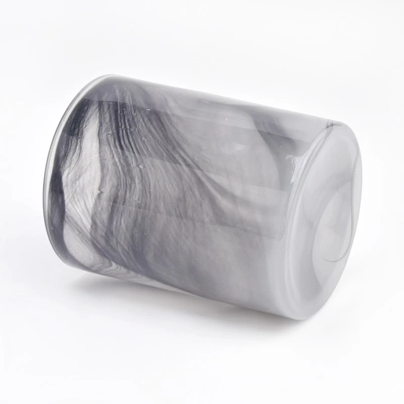 Custom Logo Frosted Marble Glass Candle Holders