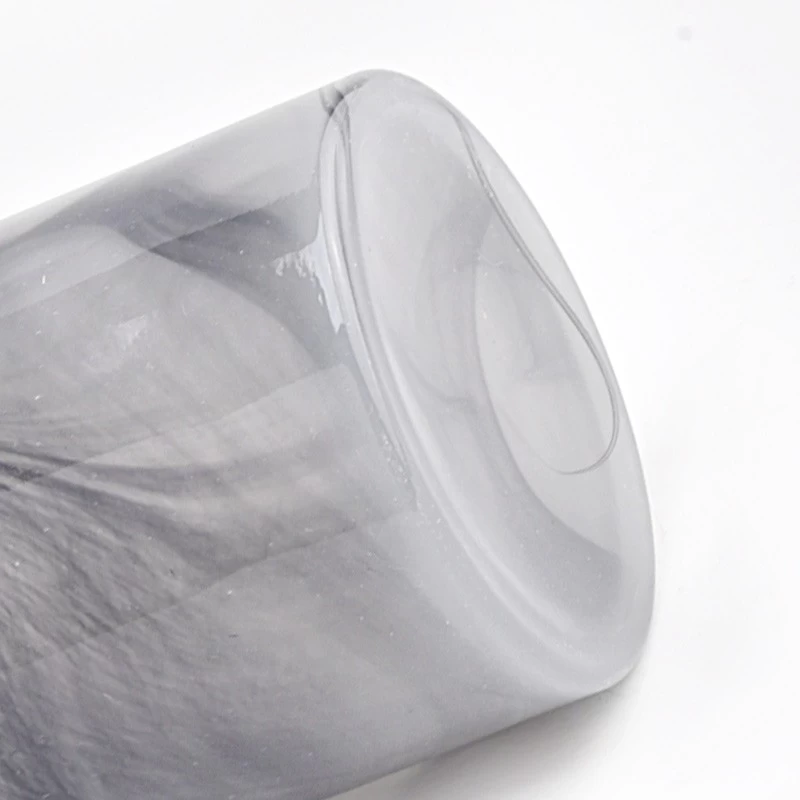 Custom Logo Frosted Marble Glass Candle Holders