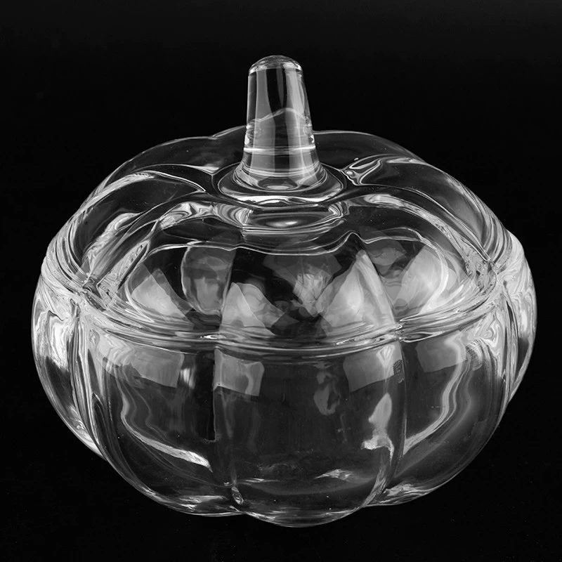 Halloween Decoration Pumpkin Glass Candle Jars Customized Pumpkin Glass Candle Vessels