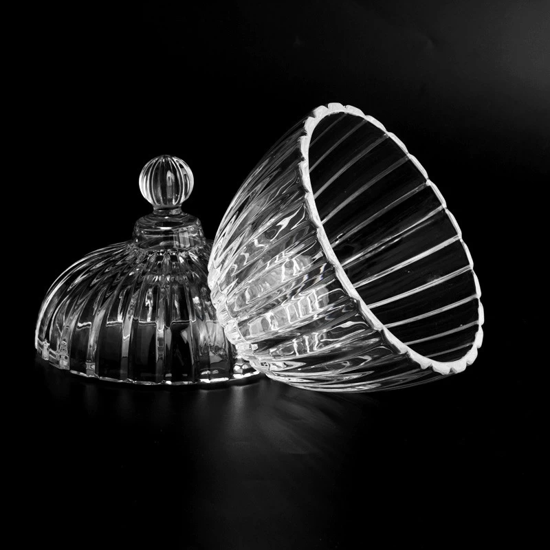 Luxury Unique Glass Candle Jar with Lids For Home Decoration