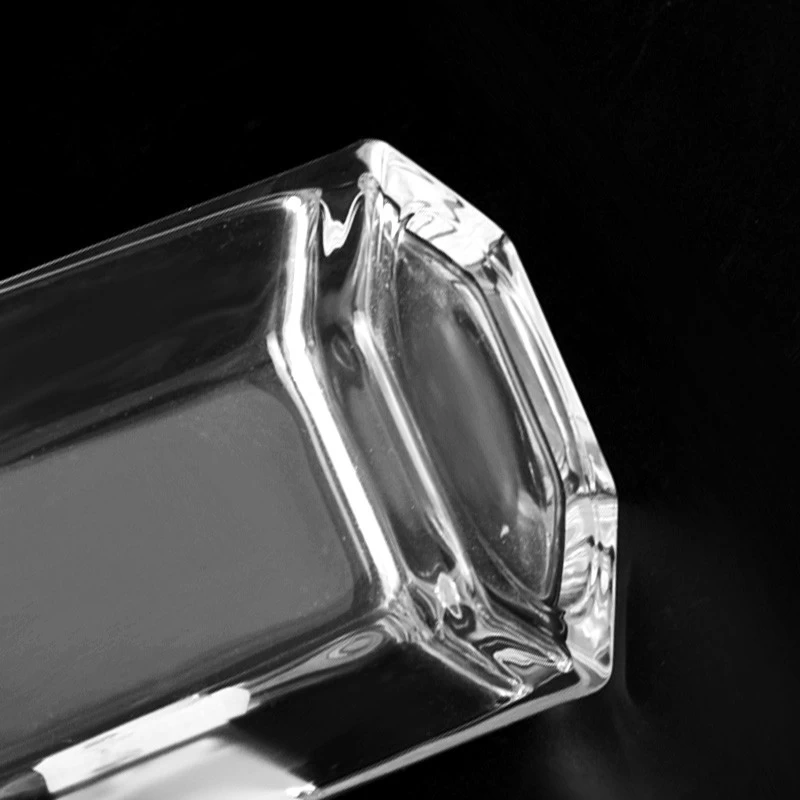 Hexagon Glass Jar For Candle Making Custom Hexagon Glass Candle Holders