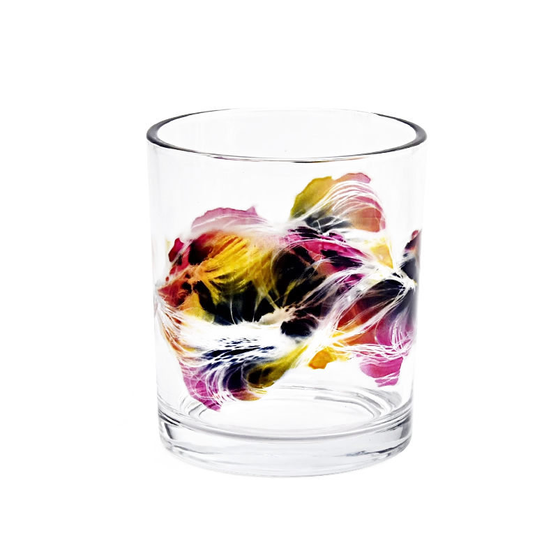 Low MOQ Custom Printing Glass Candle Jar 10oz Glass Candle Holders