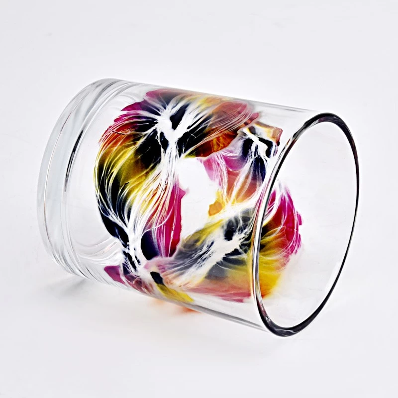 Low MOQ Custom Printing Glass Candle Jar 10oz Glass Candle Holders
