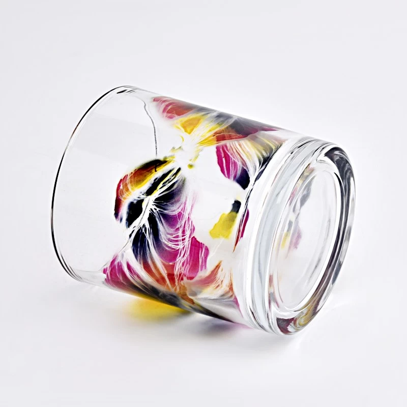 Low MOQ Custom Printing Glass Candle Jar 10oz Glass Candle Holders
