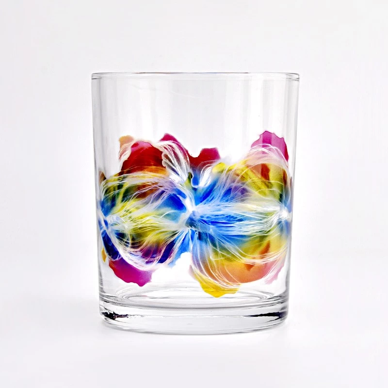 Unique Decorative Glass Candle Jars 15oz Glass Candle Vessels For Home Wedding