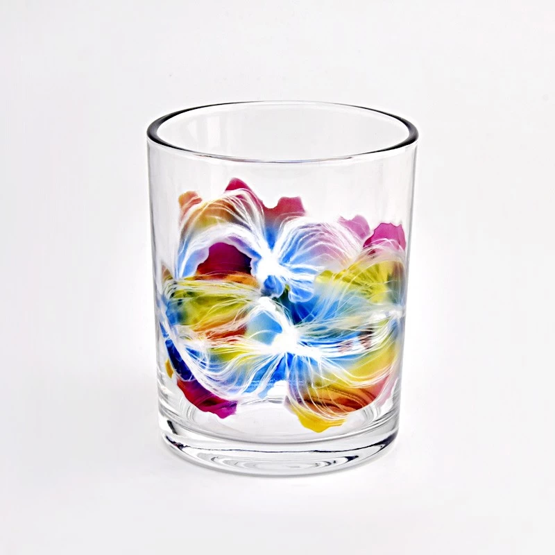 Unique Decorative Glass Candle Jars 15oz Glass Candle Vessels For Home Wedding