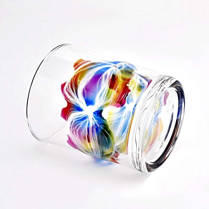 Unique Decorative Glass Candle Jars 15oz Glass Candle Vessels For Home Wedding