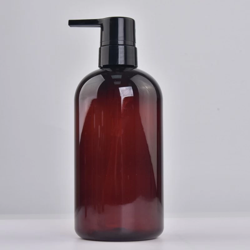 Large Capacity plastic Bottle Amber PET Bottle with Pump Wholesale