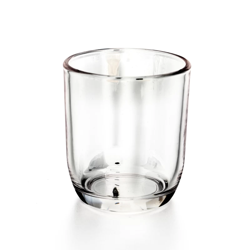 wholesale clear glass candle jars with round bottom