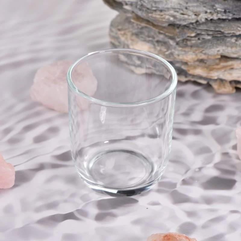 wholesale clear glass candle jars with round bottom
