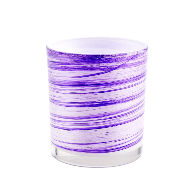 Custom Color Printing Glass Candle Holders 310ml Glass Candle Vessels For Sale